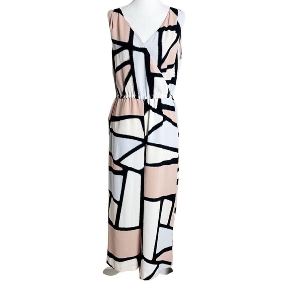 🌺ALFANI Geometric Abstract V-Neck Wrap Jumpsuit Size 10🌺 - Picture 1 of 9